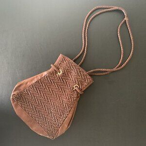 Vaneli, Boho Leather Handbag Purse, Long Straps, Magnetic Closure